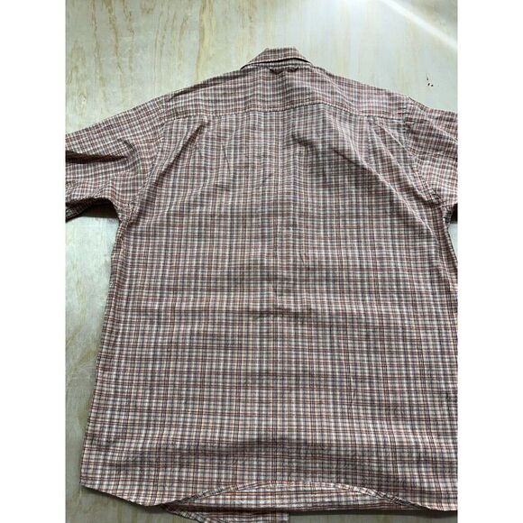 ExOfficio Mens Short Sleeve Button Down Shirt Orange Plaid Size Large - Picture 4 of 6